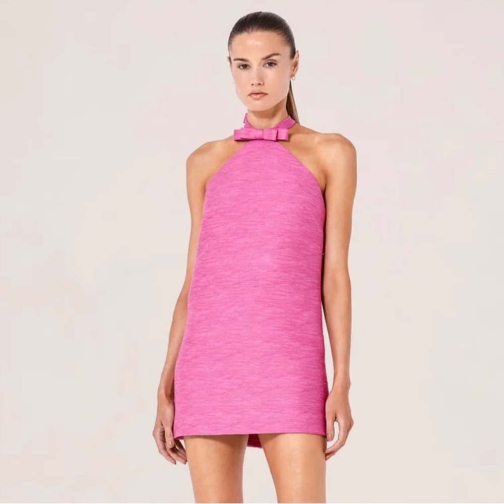 Alexis Pink Halter Bow Mini Dress